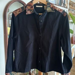 Suede western like vintage button up